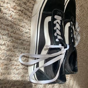 old school black and white vans, size 7.5
